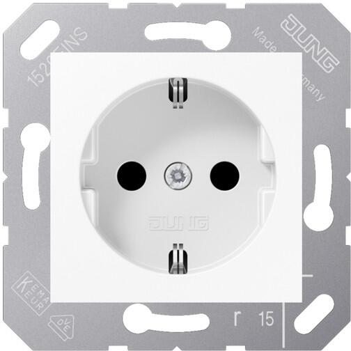 Jung CD5120BFWW SCHUKO Steckdose für Klappdeckel, Alpinweiß