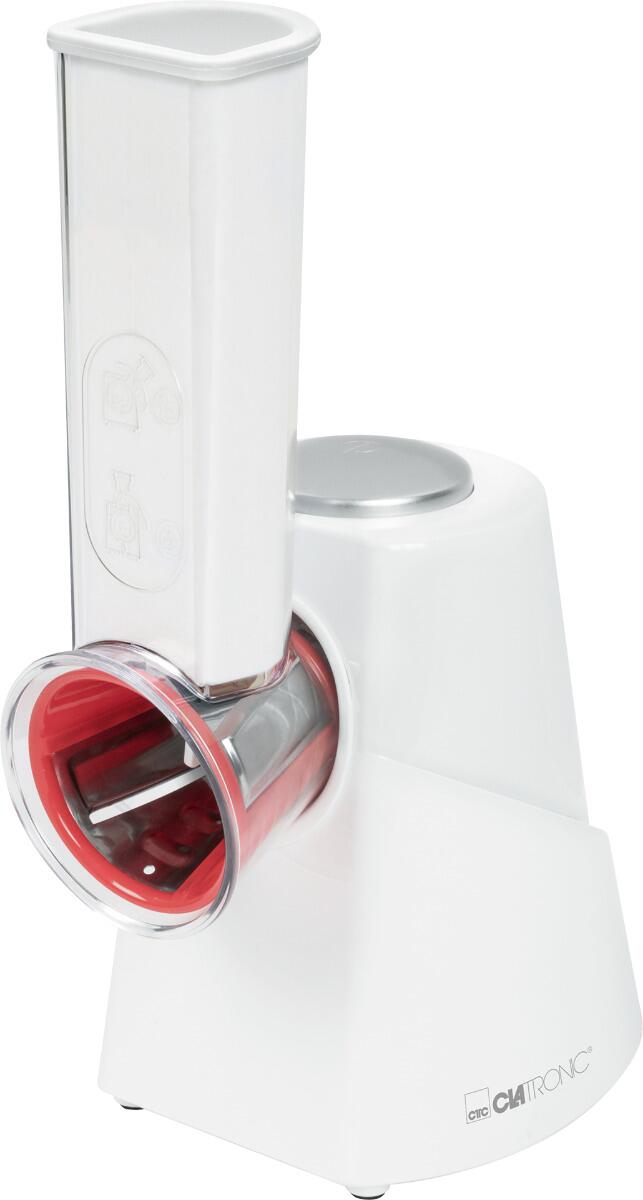 Clatronic ME 3604 Multi Express Elektrisches Schnitzelwerk, 150W, Edelstahl-Trommeleinsätze, weiß (263701)