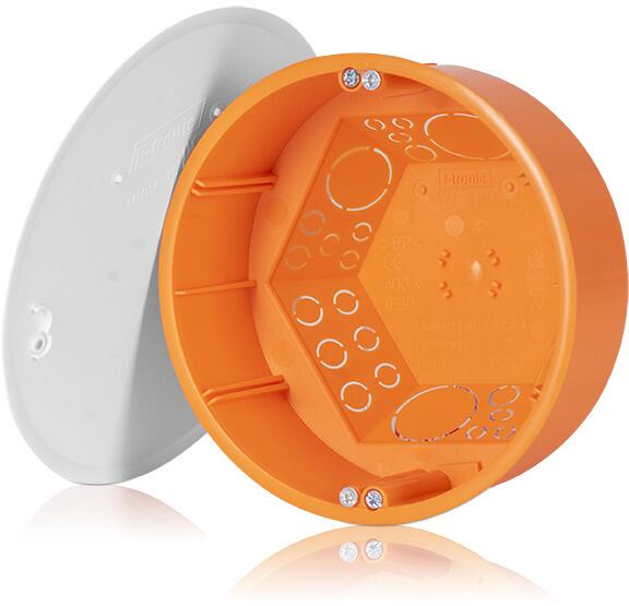f-tronic Hohlwand-Abzweigdose E815, Ø 120mm, Tiefe 65mm, orange (7350046)