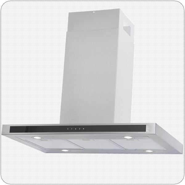 PKM 8099GISZ Inselhaube, 90 cm breit, 642 m/h, TouchControl, LED Beleuchtung, 3 Leistungstufen, Edelstahl/schwarz