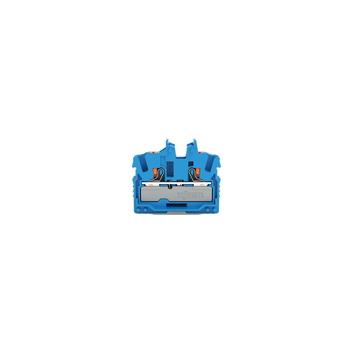Wago 2252-304 2-Leiter-Mini-Durchgangsklemme mit Drücker, 2,5mm², Push-in Cage Clamp, blau
