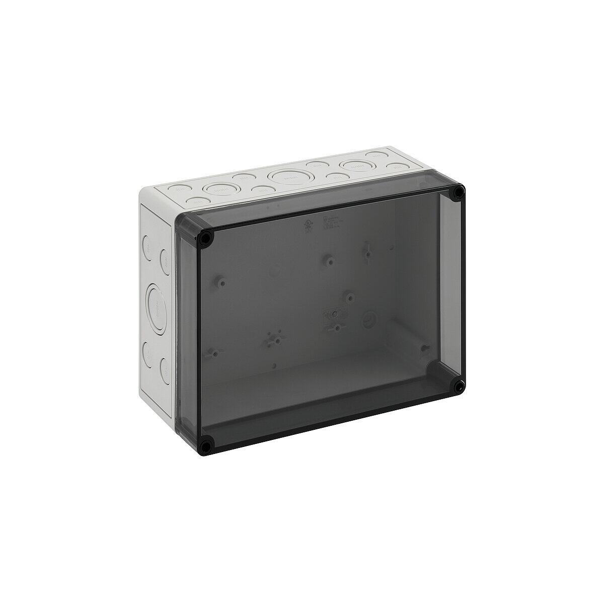 Spelsberg TK PS 2518-11-tm Leergehäuse, metrische Vorprägungen, IP66, 254x180x111 mm, grau/transparent (10650801)