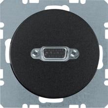 Berker 3315412045 VGA Steckdose mit Schraub-Liftklemmen, R.1/R.3, schwarz glänzend