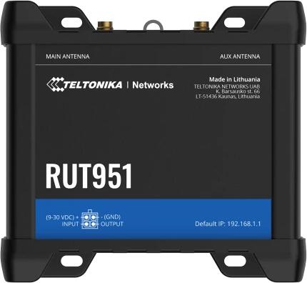 Teltonika RUT951 Mobilfunk-Router, 4G LTE, WLAN und vier Ethernet-Schnittstellen, DUAL-SIM mit Auto-Failover, Backup-WAN, schwarz (RUT951000000)