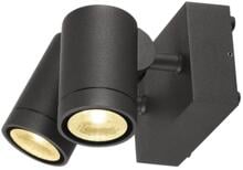 SLV HELIA Outdoor Wandleuchte, zweiflammig, LED, 3000K, IP65, anthrazit, schwenkbar (233255)