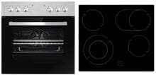 PKM EHS7-2KBIX EEK:A Einbauherdset mit Glaskeramikkochfeld, 60 cm breit, 65 L, 8 Backofen Funktionen, Edelstahl