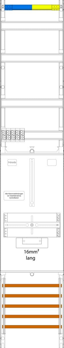 f-tronic VZ6-16L Zählerfeld, 1-feldrig, 1-3.HZ, 1 Reserveplatz, 5-polig, Höhe 1350mm, weiß (7143314)