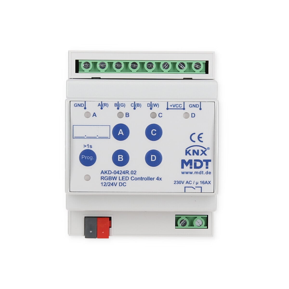 MDT AKD-0424R.02 LED Controller 4-Kanal, 4/8A, Reiheneinbaugerät, für ...