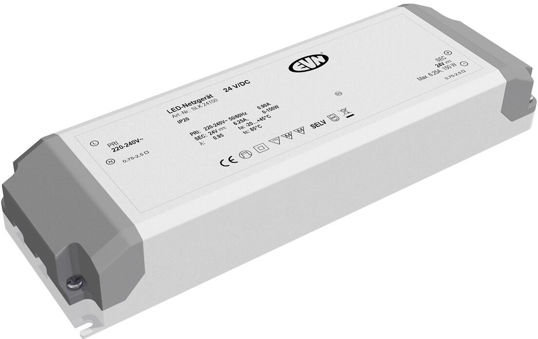 EVN SLK-Serie Netzgerät 24V/DC, 0,1-150W, IP20, Primär: 220-240V (SLK24150)
