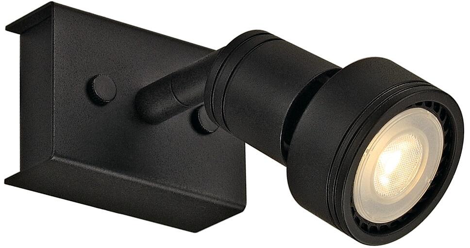 SLV PURI 1, Wand- und Deckenleuchte, einflammig, QPAR51, max. 50W, mit Dekoring, schwarz matt (147360)