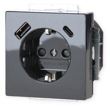 Busch-Jaeger 20 EUCB2USBAC-81 SCHUKO® USB-Steckdose, A/C future® linear, Anthrazit (2CKA002011A6300)