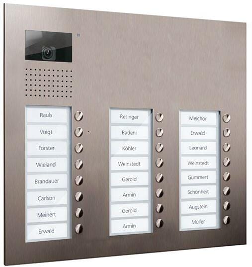 TCS AVU16240-0030 Video Außenstation mit 24 Klingeltasten (rechtsbündig), 3-spaltig, UP, Serie AVU, Edelstahl
