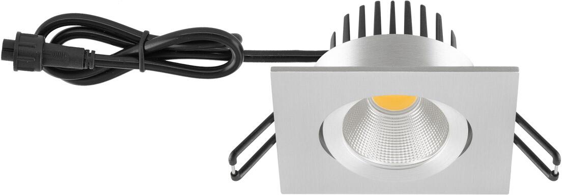 EVN PC65 LED Deckeneinbauleuchte, 6W, 3000K, 620lm, quadratisch, schwenkbar, alu poliert (PC654061402)