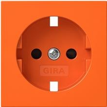 Gira 4921109 Abdeckung für SCHUKO-Steckdose 16 A 250 V~ mit Shutter mit oranger Abdeckung und Aufdruck "ZSV"