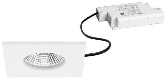 Brumberg BB21 LED-Einbaudownlight Phasenabschnitt dimmbar 230V AC, 7W, 620 lm, 3000K, eckig, starr, weiß (39481173)