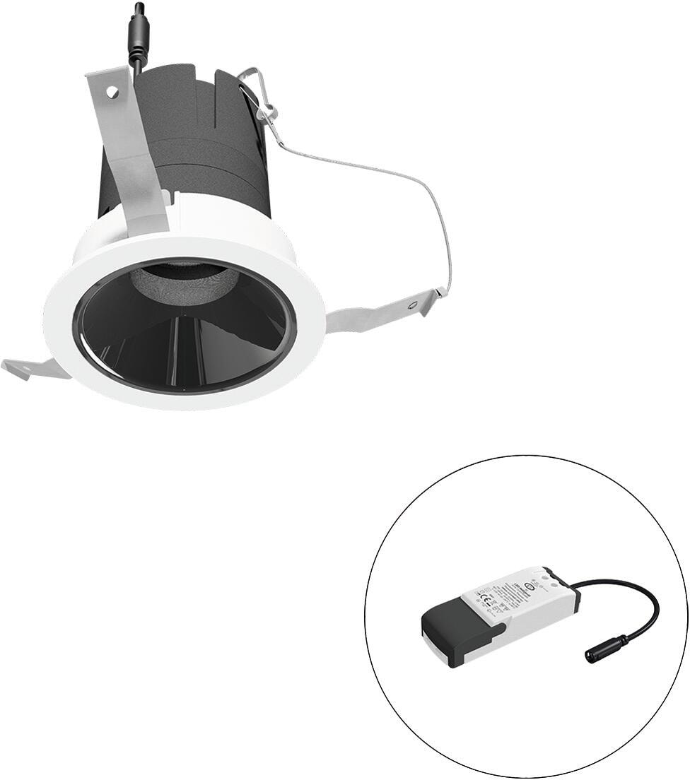 EVN SELECTO LED Deckeneinbau, rund, drehbar, IP20, 220-240V/AC, 6W, 3000K, 700lm, inkl. Netzgerät, Phase, Reflektor schwarz/glänzend, 5.098,00cd, medi