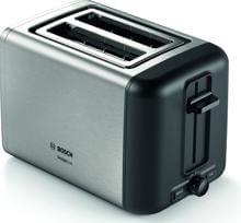 Bosch TAT3P420DE Kompakt Toaster, 2 Scheiben, 970W, DesignLine, Auftau- und Aufwärmfunktion, Gleichmäßiges Röstbild, Edelstahl