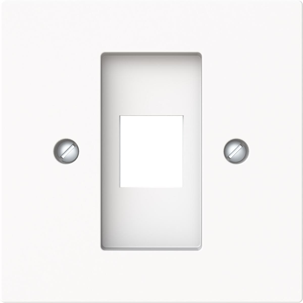 Busch-Jaeger 2561-44M Zentralscheibe mit Tragring Modular-Jack-Einsatz, Busch-art linear, 1-fach, studioweiß matt (2CKA001753A9923)