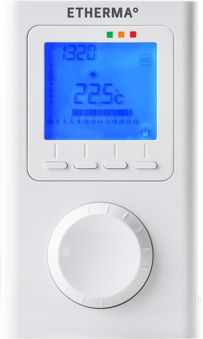 Etherma ET-14A Funk-Raumthermostat mit Uhr, LCD-Anzeige und Wochenprogramm (40595)