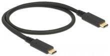 Delock USB 10 Gbps Kabel USB Type-C™ zu USB Type-C™ 0,5 m PD 5 A E-Marker, schwarz (85529)