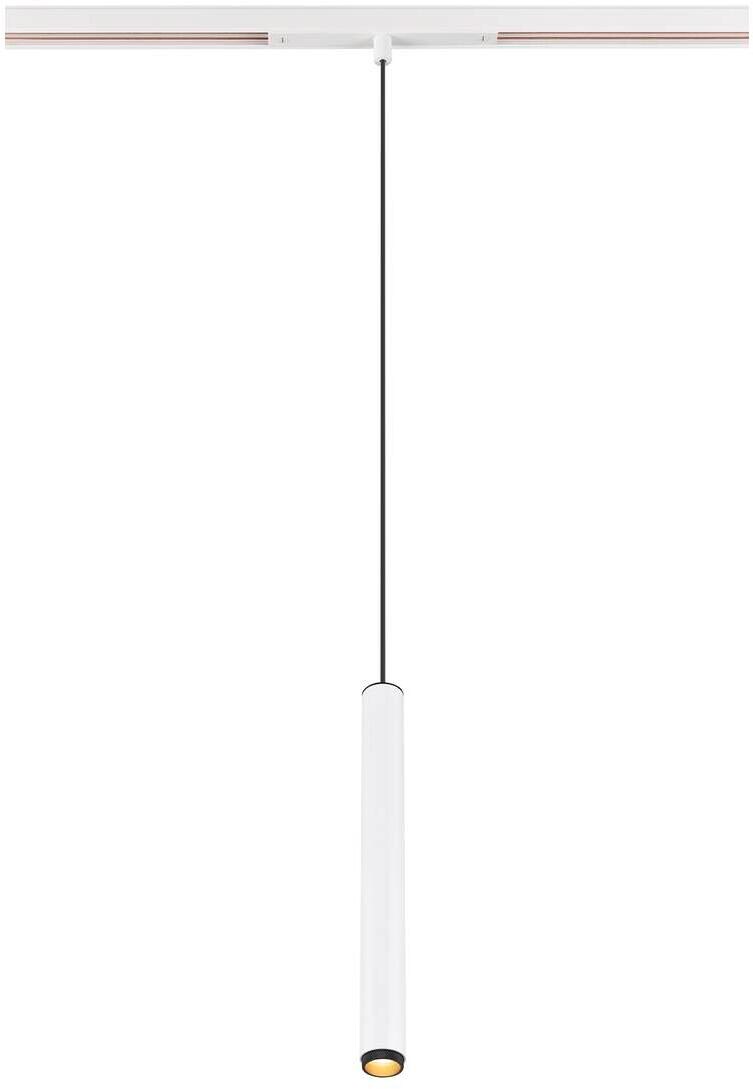 SLV GRIP! S Pendelleuchte für 48V Niedervolt-Schienen-System, Ø3,0cm, 3000K, DALI, 9.8W, weiß/schwarz (1008459)