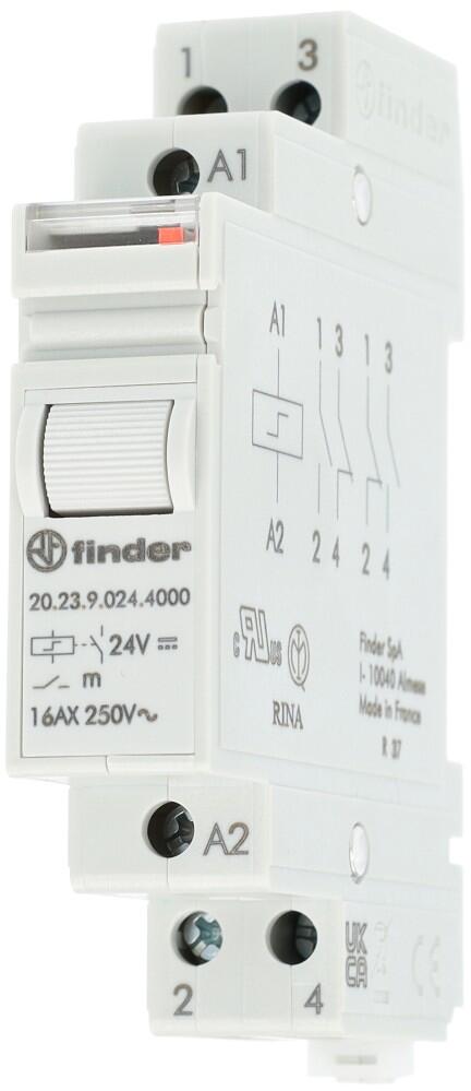 Finder 20.23.9.024.4000 Stromstoßschalter, Serie 20.21, 24V (202390244000)