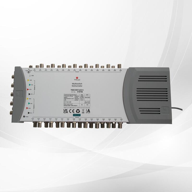 Triax TMS/CKR 9x32 S Einzel-Multischalter, 9 Eingängen, 32 Ausgängen, terrestrisch, aktiv/passiv (318706)