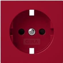 Gira 4921108 Abdeckung für SCHUKO-Steckdose 16 A 250 V~ mit Shutter mit roter Abdeckung und Aufdruck "WSV"