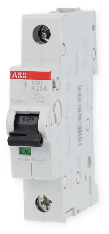 ABB S201-K25 Sicherungsautomat 6kA, 25A, 1-Polig (2CDS251001R0517)