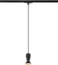 SLV PURI 2.0 Basic Pendelleuchte für 1-Phasen-Hochvolt-Schienensystem, GU10, 1x max.6W, Pendellänge 200cm, schwarz (1008207)