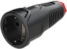 PCE Taurus2 Vollgummi-Kupplung, nat IP20, gerade, schwarz/rot (2520-sr)