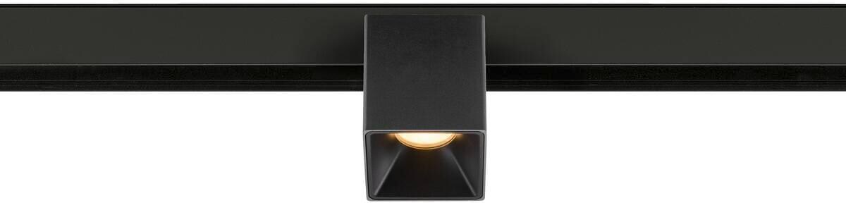 SLV 48V TRACK FIX-IT! Spot für tiefe 48V Aufbauschiene, DALI dimmbar, eckig, Dim-to-Warm 2000-3000K, schwarz/schwarz (1008990)