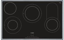 Bosch PKC845FP1D Serie 6 Autarkes Glaskeramik Kochfeld, Glaskeramik, 80 cm breit, Edelstahl-Rahmen, DirectSelect, 17 Leistungsstufen, schwarz