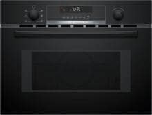 Bosch CMA585GB1 Einbau Mikrowelle, 900W, Nischenhöhe 458 mm, 44 L, AutoPilot 15, Reinigungsoption, LCD-Display, Versenkknebel, Heißluft, Kindersicherung, schwarz