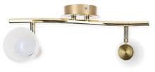 Trio Deckenleuchte LEVISTO incl. 2x E14 LED, 4,9W · 2x 470lm, 3000K, messing matt (871010208)