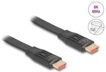 Delock High Speed HDMI Flachbandkabel, 48 Gbps, 8K, 60 Hz, 5 m, schwarz (81004)
