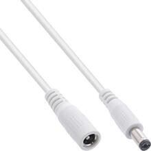 InLine DC Verlängerungskabel, DC Stecker/Buchse 5,5x2,1mm, AWG 18, weiß 2m (26902E)