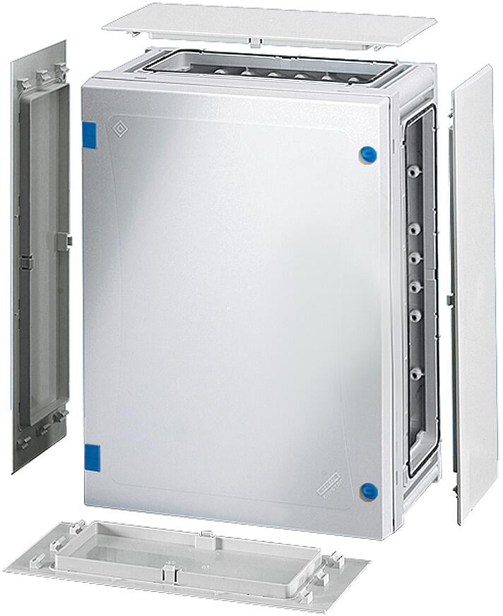 Hensel FP 0231 ENYSTAR Leergehäuse mit Verschlussplatten, Einbaumaße 306x216x140mm, grau