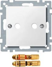Zentralplatte mit High-End Lautsprecher-Steckverbinder, polarweiß matt, Merten 469319