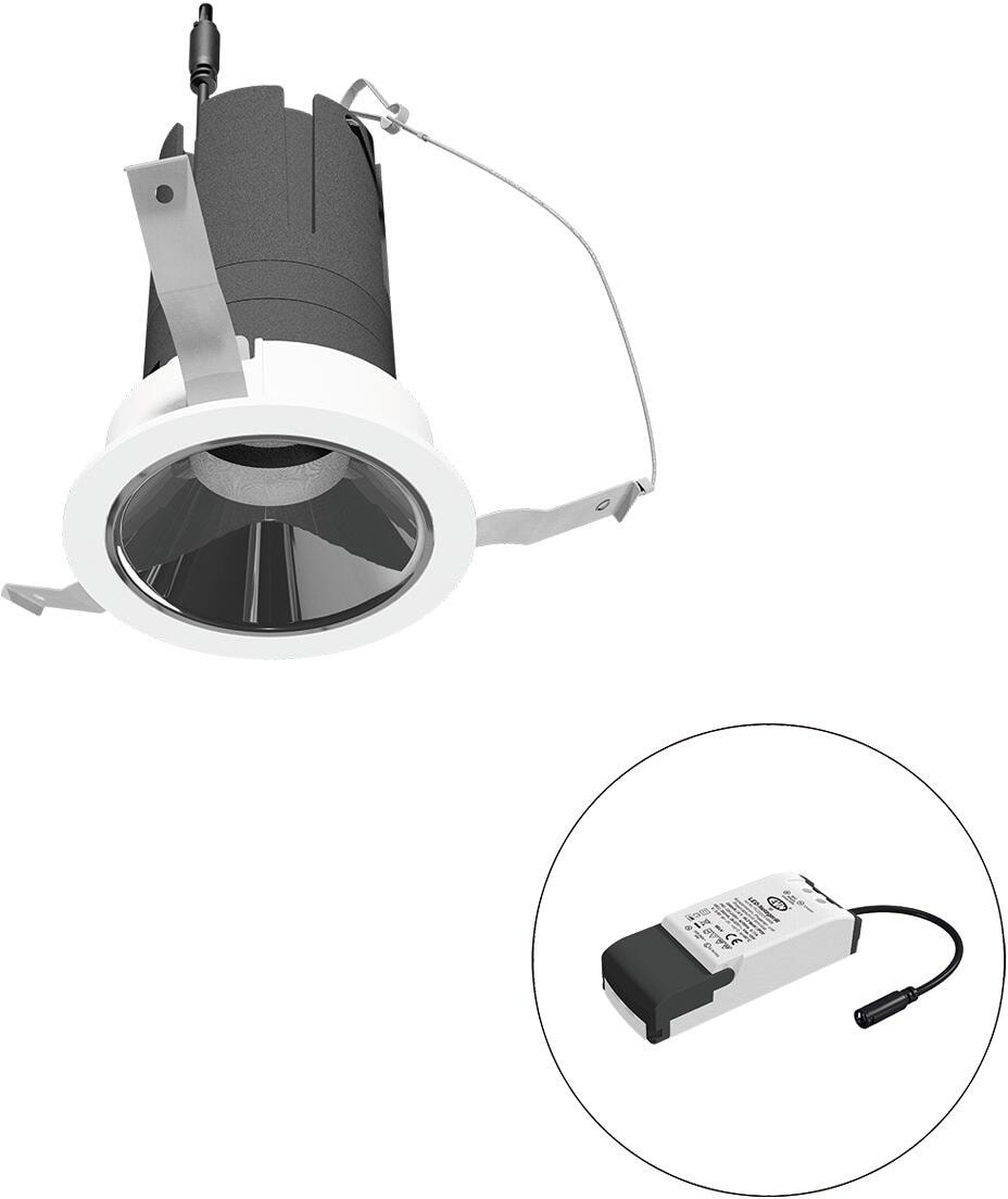 EVN SELECTO LED Deckeneinbau, rund, drehbar, IP20, 220-240V/AC, 13W, 2700K, 1486lm, inkl. Netzgerät, Phase, Reflektor silber/glänzend, 2.093,00cd, bre