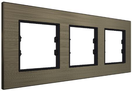 Interra 3-Fach Rahmen, aus natürlichem Aluminium, Bronze (ITR703-0102)