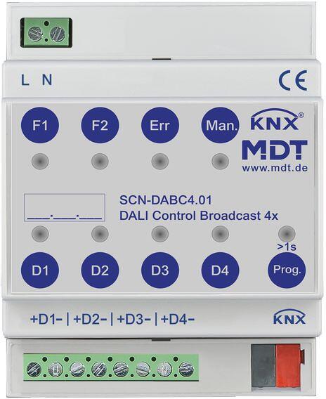 MDT DALI Control Broadcast Gate, 4 Kanal, 4TE, REG, KNX (SCN-DABC4.01)