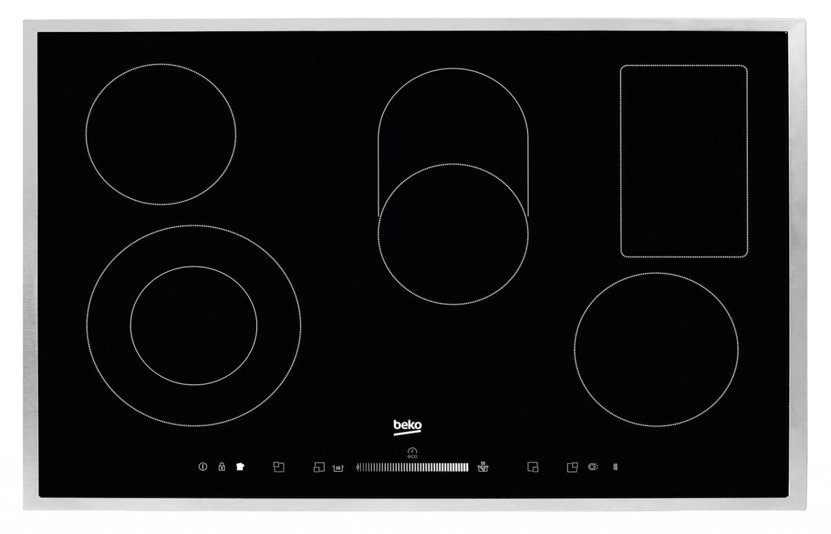 Beko HIC 85502 TX Autarkes Glaskeramik Kochfeld, 77cm breit, Slide Touch Sensortasten, schwarz