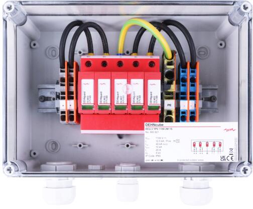 DEHN DehnCube PV Überspannungsableiter, Typ2, 20A, 1100V, grau (900921)