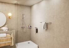 hansgrohe Vernis Blend Duschset 100 Vario, wassersparend, mit Duschstange Crometta 65cm, Messing, 6,7 l/min, 100mm, chrom (26279000)