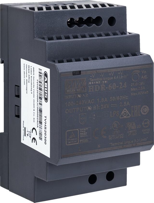 ABUS TVHS20300 24V DC Netzteil für Hutschiene, 2 Draht Türsprechsystem