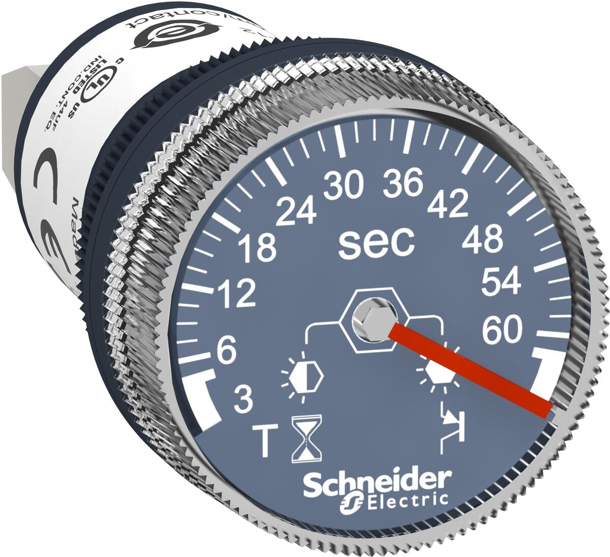 Schneider Electric XB5DTB24 Harmony XB5, Timer, Zeitrelais für Fronteinbau, Kunststoff, 22mm, 0,5min bis 10min, 24V DC