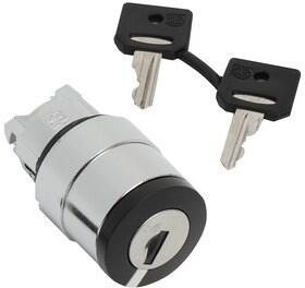 Schneider Electric ZB4BG210 Harmony XB4, Schlüsselschalter, Frontelement, Metall, 22mm, 2 Stellungen, rastend, Ronis 458A, schwarz