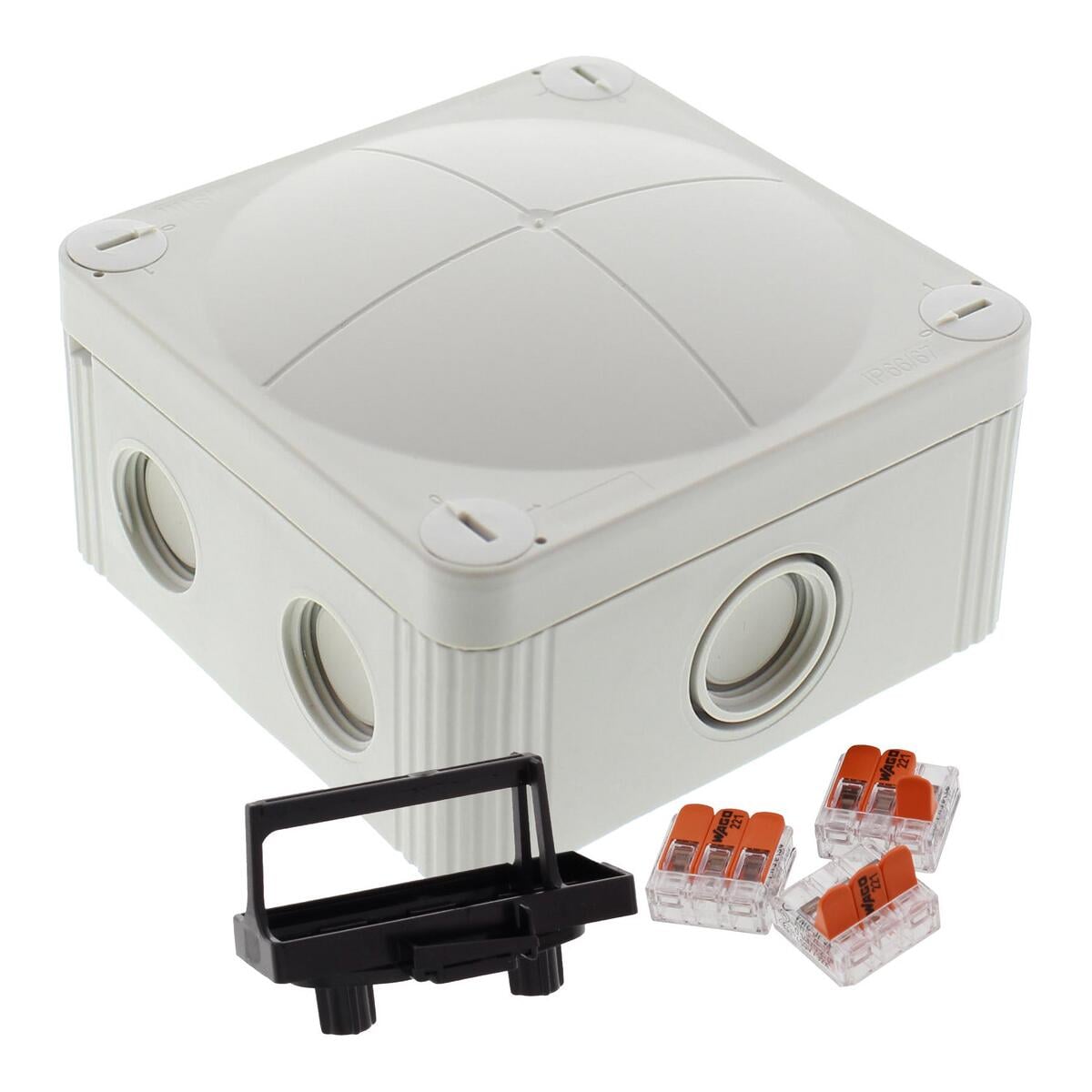 Wiska COMBI 407 LG / 3-221-413 Abzweigkasten, 4mm², mit schraublosen Klemmen, lichtgrau (10109674)