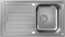 hansgrohe S44 S440-A342 86 Einbauspüle 342 mit Abtropffläche lang und automatischer Ablaufgarnitur, Edelstahl (43365800)